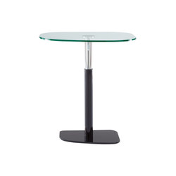 Piazza | Table Black Lacquered Base Clear Glass Top | Bistro tables | Ligne Roset