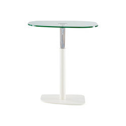 Piazza | Table White Lacquered Base Clear Glass Top | Dining tables | Ligne Roset