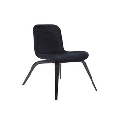 Goose Lounge Chair, Black / Velvet: Midnight Blue | without armrests | NORR11