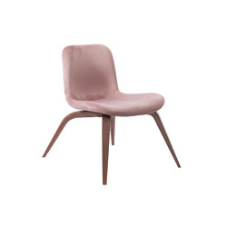 Goose Lounge Chair, Dark Stained / Velvet: Rosewood