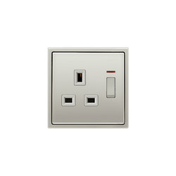 LS 990 | British Standard switchable monitoring switch 13A socket stainless steel | British sockets | JUNG