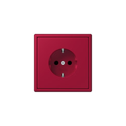 LS 990 in Les Couleurs® Le Corbusier | socket 32100 rouge carmin | Prese Schuko | JUNG
