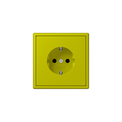 LS 990 in Les Couleurs® Le Corbusier | socket 4320F vert olive vif | Schuko sockets | JUNG