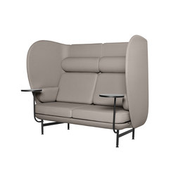 Plenum™ | Sofa w/ side table | JH1002 | Textile | Black base | Sound absorbing furniture | Fritz Hansen