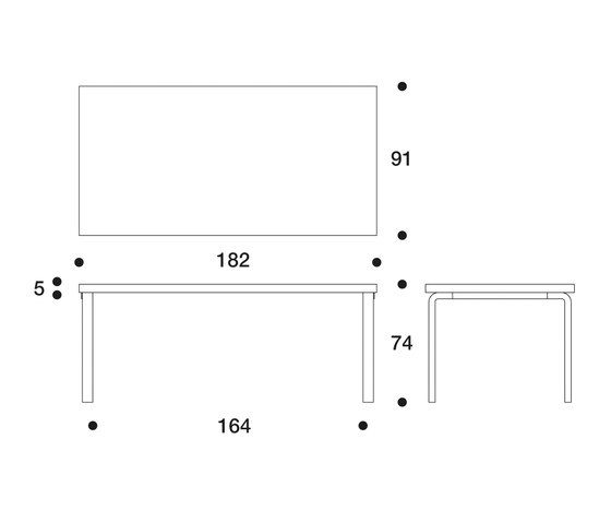 Aalto table rectangular 83 | Tavoli pranzo | Artek