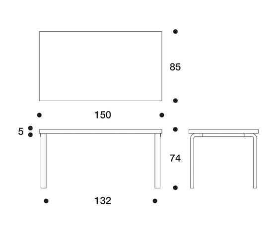 Aalto table rectangular 82A | Dining tables | Artek