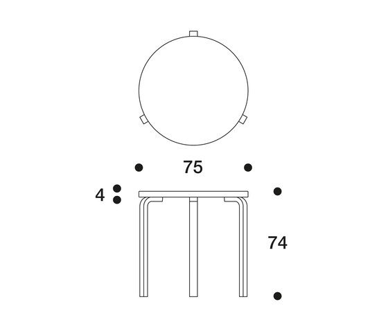 Aalto table round 90B | Couchtische | Artek