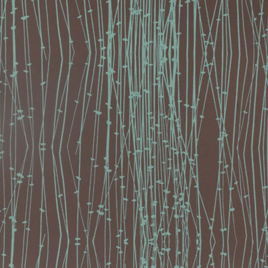 Reeds chocolate/turquoise wallpaper | Wandbeläge / Tapeten | Clarissa Hulse