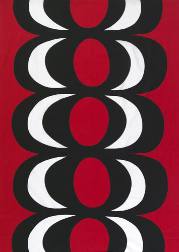 Kaivo black/red interior fabric | Dekorstoffe | Marimekko