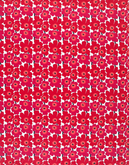 Mini Unikko red interior fabric | Drapery fabrics | Marimekko