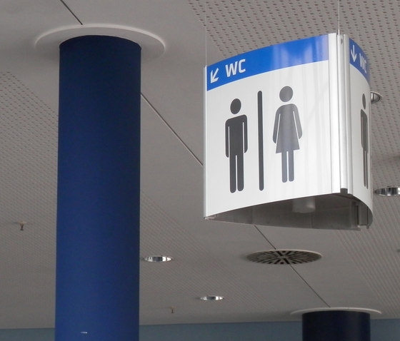 system seven Direction signs ceiling suspended | Pictogramas | Meng Informationstechnik