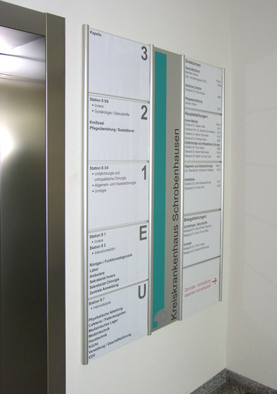 tube+panel Direction signs wall-mounted | Pittogrammi / Cartelli | Meng Informationstechnik