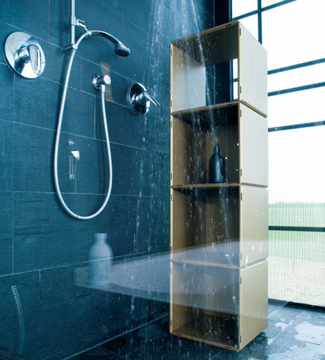 q16_Bathroom_gold cupric | Bath shelving | qubing.de