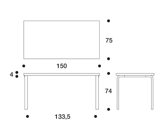 Aalto table rectangular 81A | Esstische | Artek