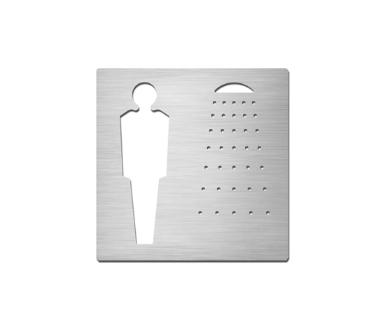 Pictograms square | stainless steel | Gentlemen's shower | Pictogrammes / Symboles | Serafini