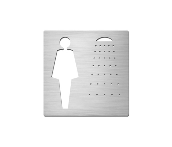 Pictograms square | stainless steel | Ladies shower | Pittogrammi / Cartelli | Serafini