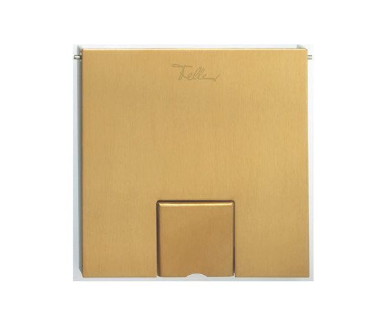 Wall and floor box | Floor box chrome steel gold | Enchufes empotrables de suelo | Feller