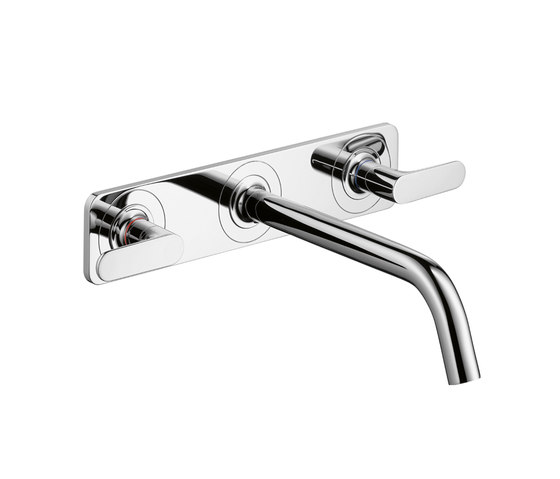 AXOR Citterio M 3-Hole Basin Mixer for concealed installation with plate and spout 226mm DN15 wall mounting | Robinetterie pour lavabo | AXOR