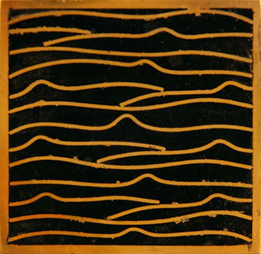 Pleats gold black 5x5 | Metal tiles | Ann Sacks