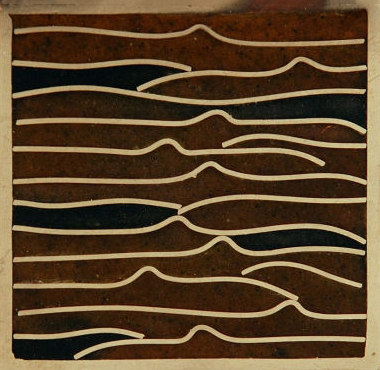 Pleats nickel amber/black 5x5 | Metal tiles | Ann Sacks