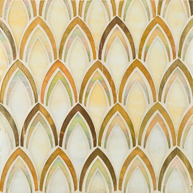 Peacock glass mosaic | Mosaïques verre | Ann Sacks