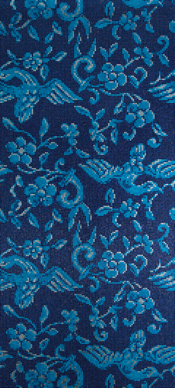 China Birds Blue mosaic | Glass mosaics | Bisazza