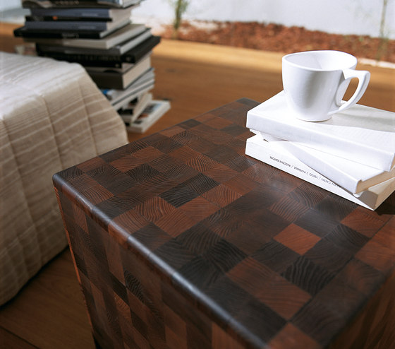 mafi Domino LARCH Vulcano Cube. sanded | white oil | Side tables | mafi