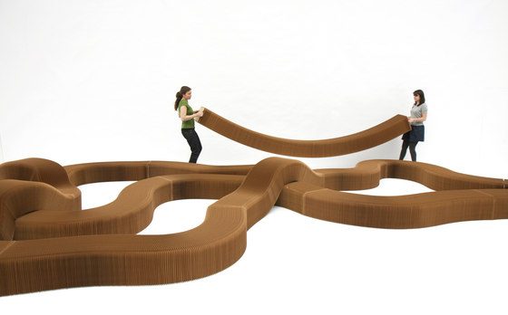 softseating | natural brown paper serpentine bench | Benches | molo