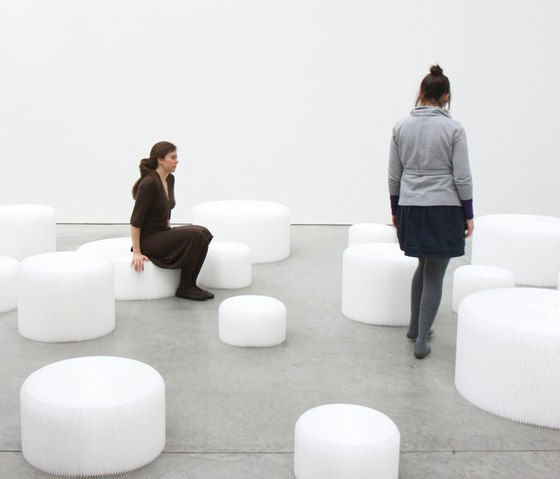 softseating | white textile softseating | Pufs | molo