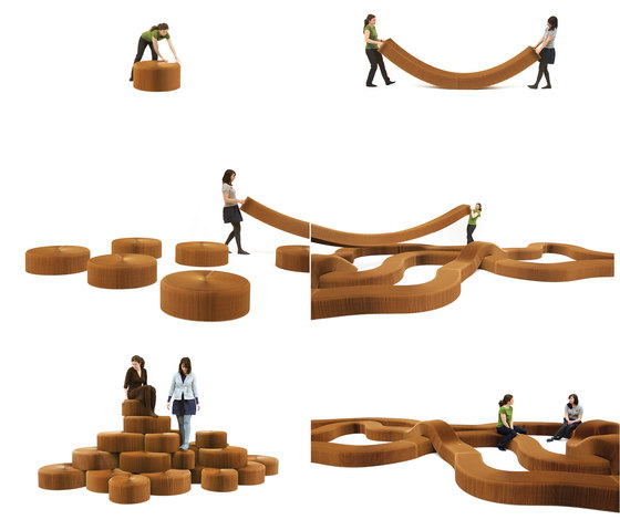 softseating | natural brown paper softseating | Pufs | molo