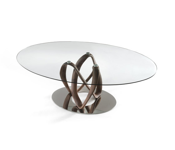 Infinity una base piano cristallo - ellittico | Tables de repas | Porada
