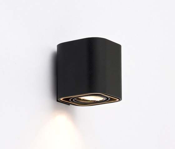 Docus wall I black structured anodized gold | Wall lights | Wever & Ducré