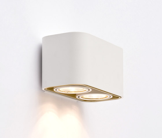 Docus wall II white structured mat champagne | Wall lights | Wever & Ducré