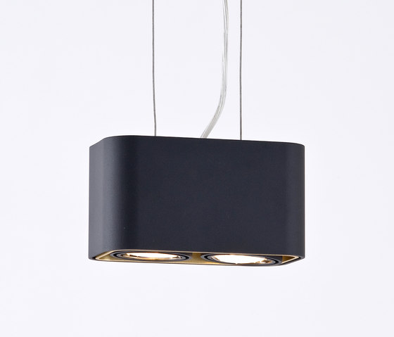 Docus P II black structured anodized gold | Suspended lights | Wever & Ducré