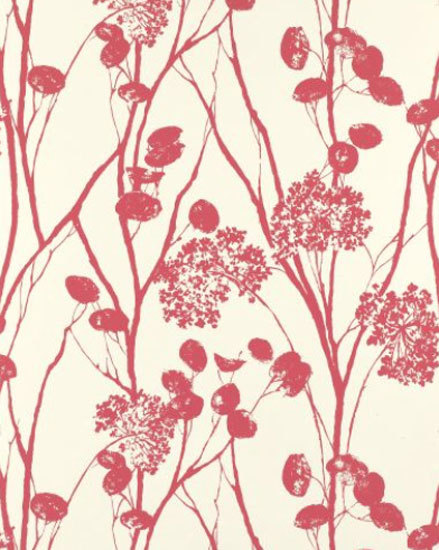 Moonpennies Raspberry wallcovering | Wall coverings / wallpapers | F. Schumacher & Co.