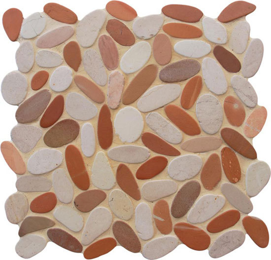 Oval Dia M White Pink mosaic | Mosaici pietra naturale | Mosaic Miro Production