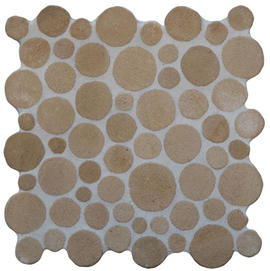 Round Dia M White Sandstone | Natural stone mosaics | Mosaic Miro Production