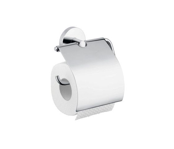 hansgrohe Logis Papierrollenhalter mit Deckel | Toilettenpapierhalter | Hansgrohe