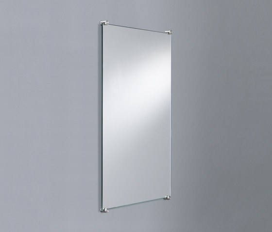 Stainless steel mirror holder for 6 mm mirrors with concealed fixing | Mirror holders | PHOS Design