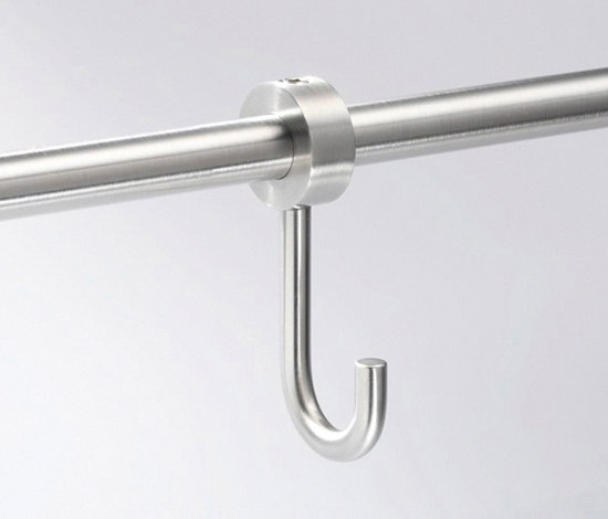 Haken feststellbar für Ø12 mm Garderobenstangen | Einzelhaken | PHOS Design