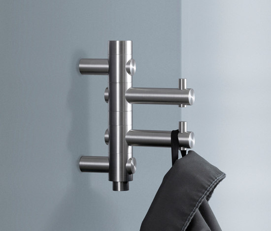 Kleine Wandgarderobe mit 2 drehbaren Haken | Handtuchhalter | PHOS Design