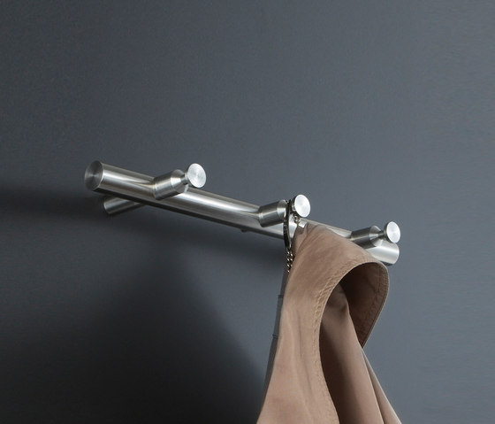 Hook rail, plain, round bar with 3 conical hooks | Hook rails | PHOS Design