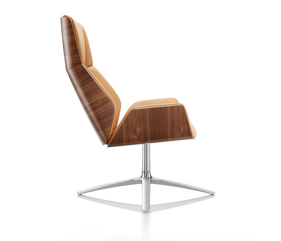 Kruze Lounge High Back - 4 Star base with show wood outer | Poltrone | Boss Design