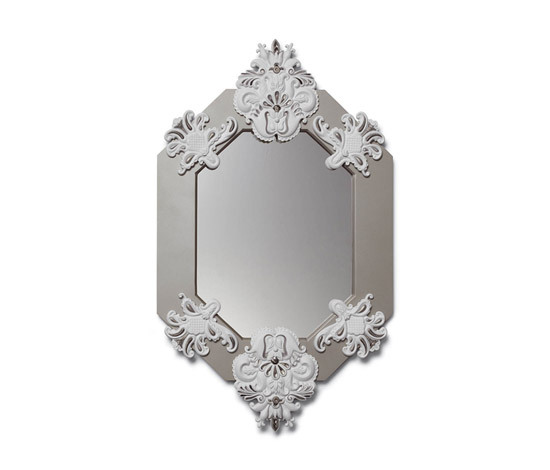 Eight Sided Mirror (white/silver) | Miroirs | Lladró