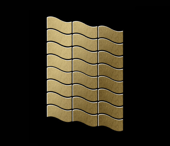 Flux Titanium Gold Brushed Tiles | Metall Mosaike | Alloy