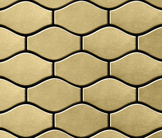 Karma Titanium Gold Brushed Tiles | Metall Mosaike | Alloy