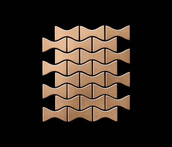 Kismet Titanium Amber Brushed Tiles | Mosaïques métal | Alloy