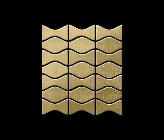 Kismet & Karma Titanium Gold Brushed Tiles by Alloy | Metal mosaics