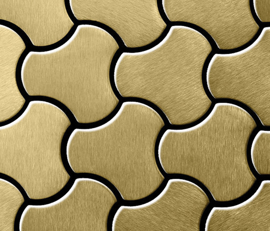 Ubiquity Titanium Gold Brushed Tiles | Metal mosaics | Alloy