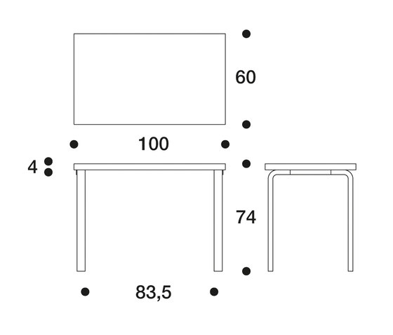 Aalto table rectangular 80B | Bureaux | Artek